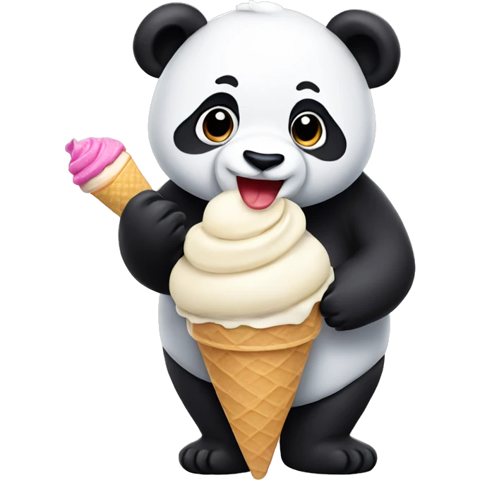 Panda eating ice cream emoji
