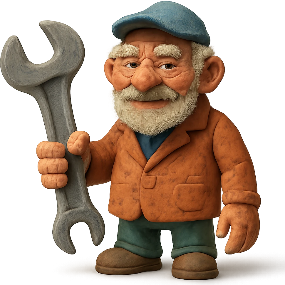 an old charismatic stalker with a big crescent wrench emoji