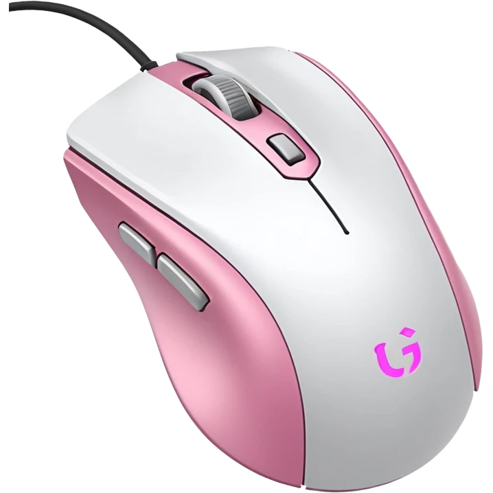 white pink soft classic gaming mouse emoji