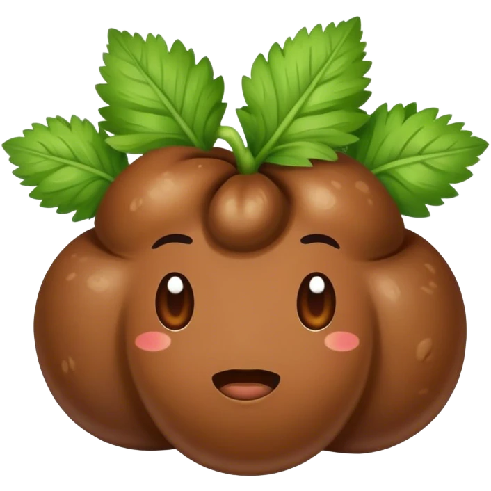 Cilantro on poop  emoji
