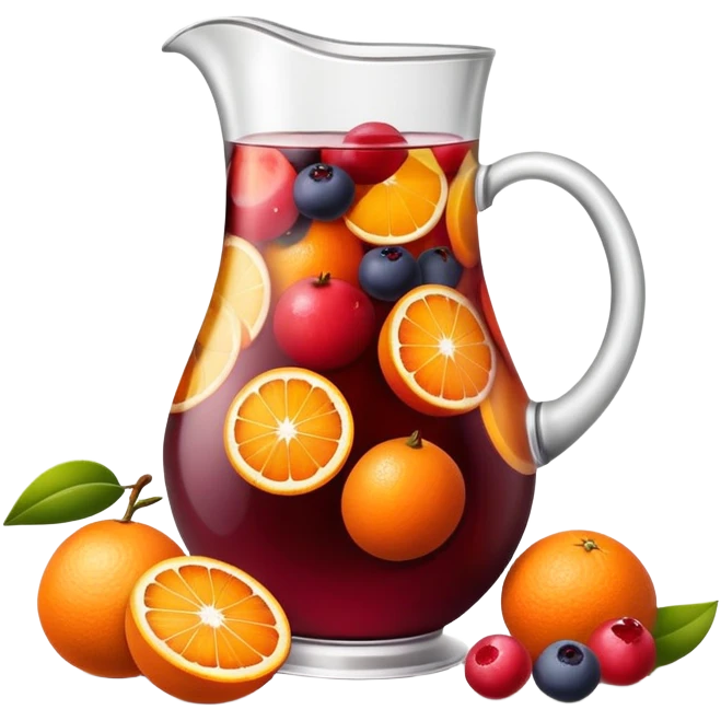 Sangria pitcher with fruit emoji
