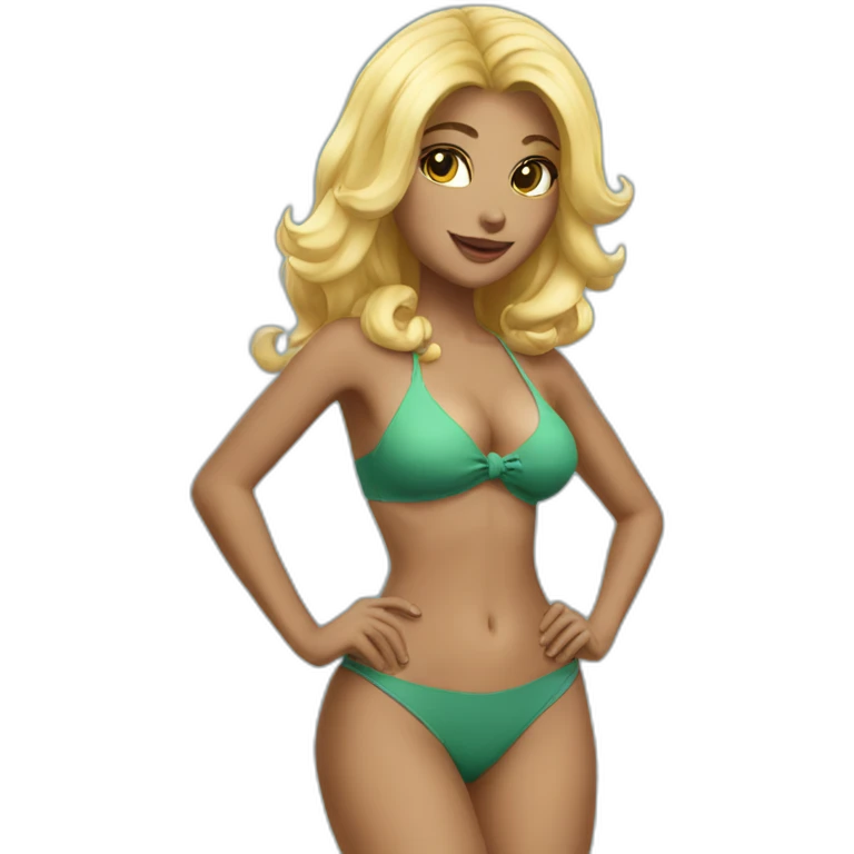 hot catgirl blonde swim suit emoji
