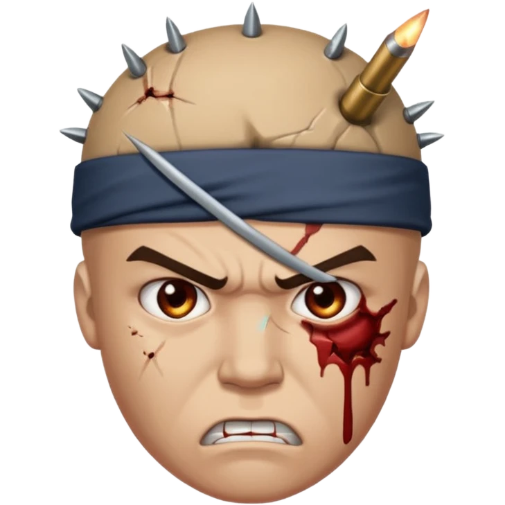 Shot bullet on his head gangsta emoji