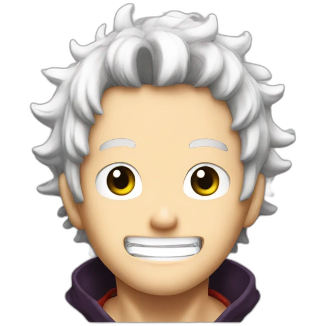 one piece luffy white curly hair emoji