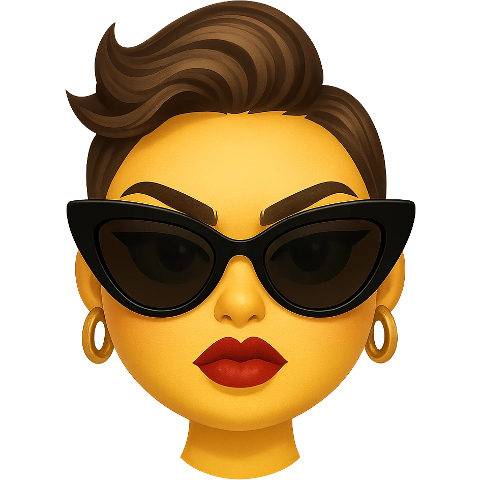 slay emoji, fierce and fashionable, no background emoji
