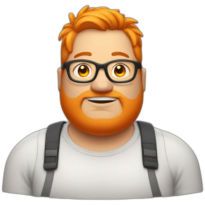 Fat man with orange hair and glasses  emoji