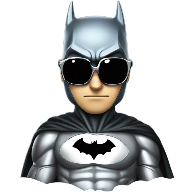 Batman made out of chrome wearing sunglasses  emoji