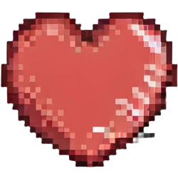 simple bold pixel art red heart with iPhone emoji vibe emoji