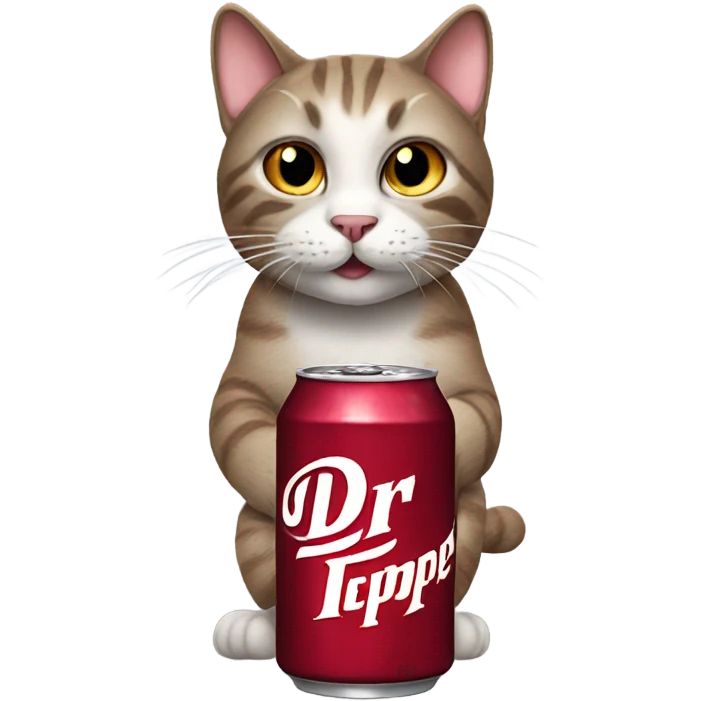 cat drinking Dr Pepper  emoji