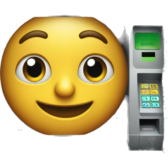 ATM machine + curious face emoji