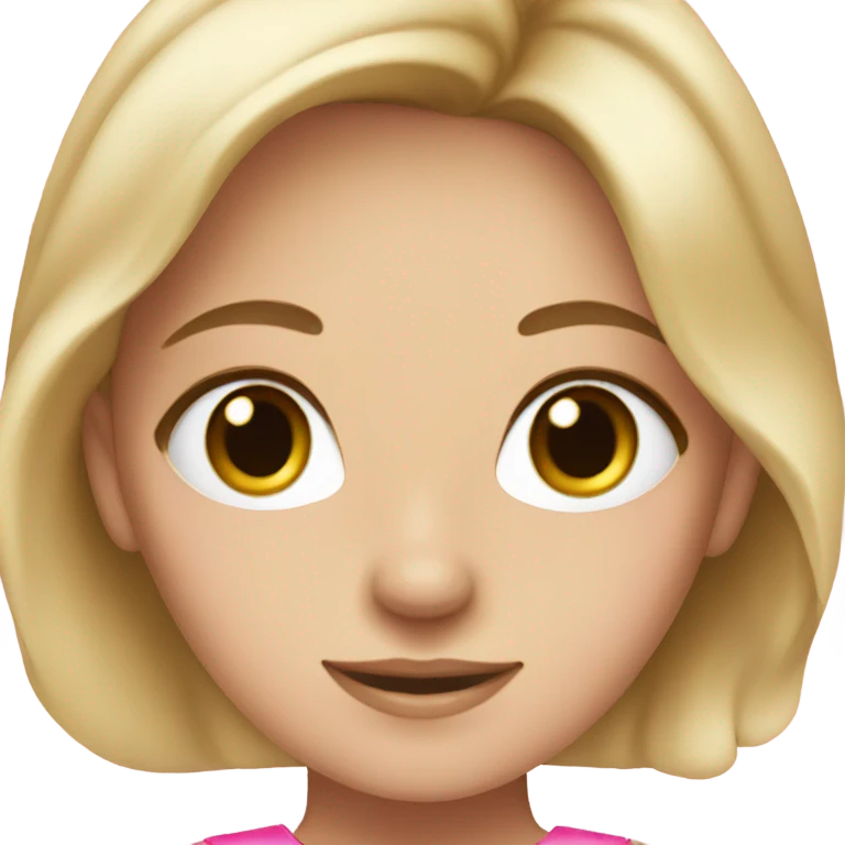 Blonde girl with brown eyes in a pink dress emoji