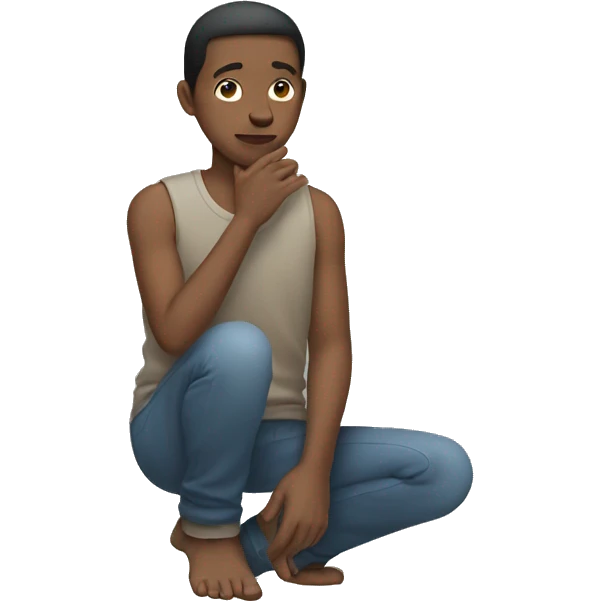 Person putting hand palm on knees while standing emoji