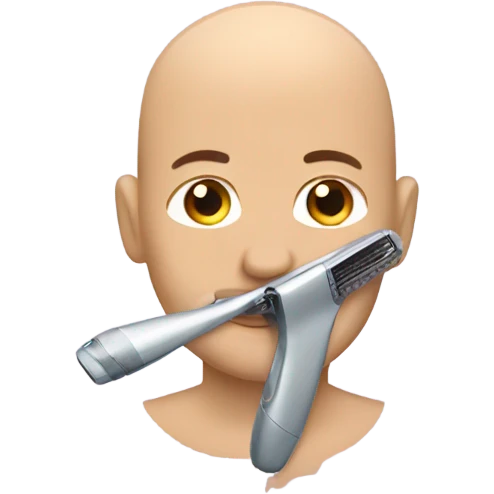 Bald man shaving emoji