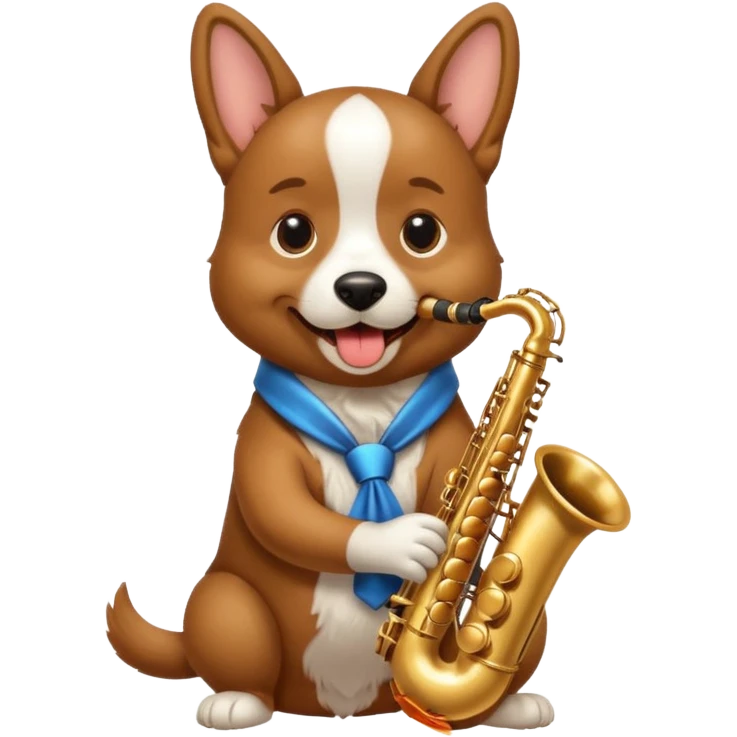 Dog playing Saxophone emoji