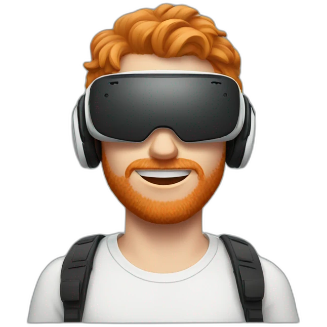 Ginger guy wearing VR headset emoji