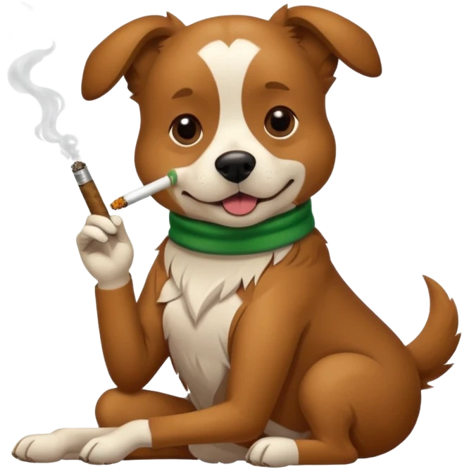 Dog smoking weed emoji