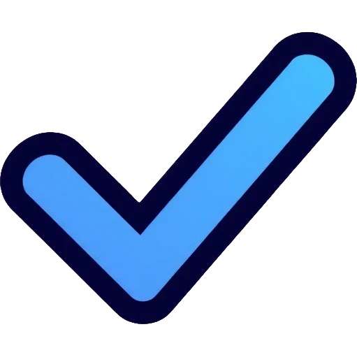 Blue verification checkmark tick emoji