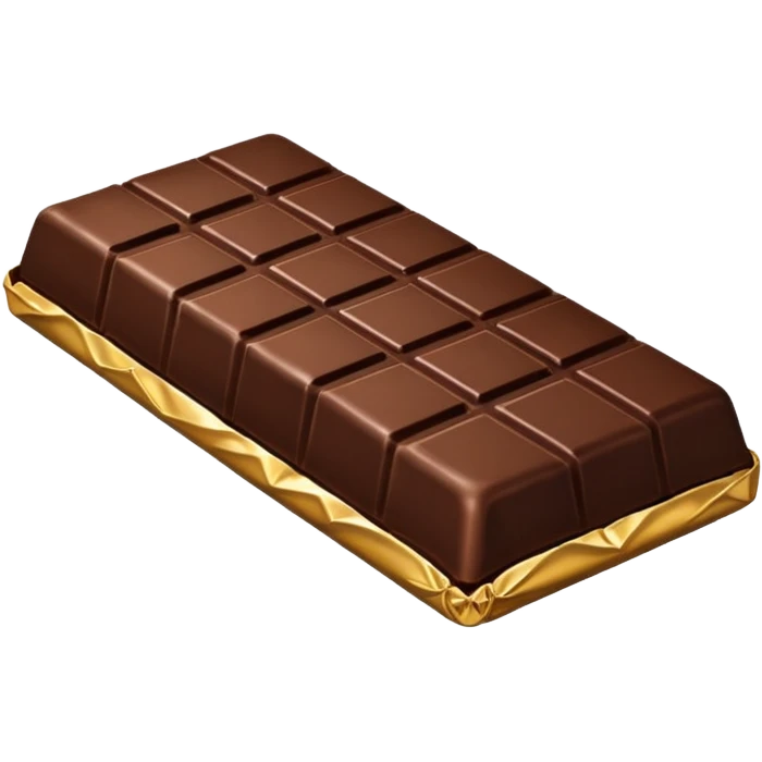 Draw a chocolate bar using an isometric camera with a High-Angle Shot. emoji