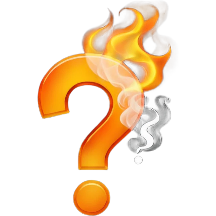 Burning question mark emoji