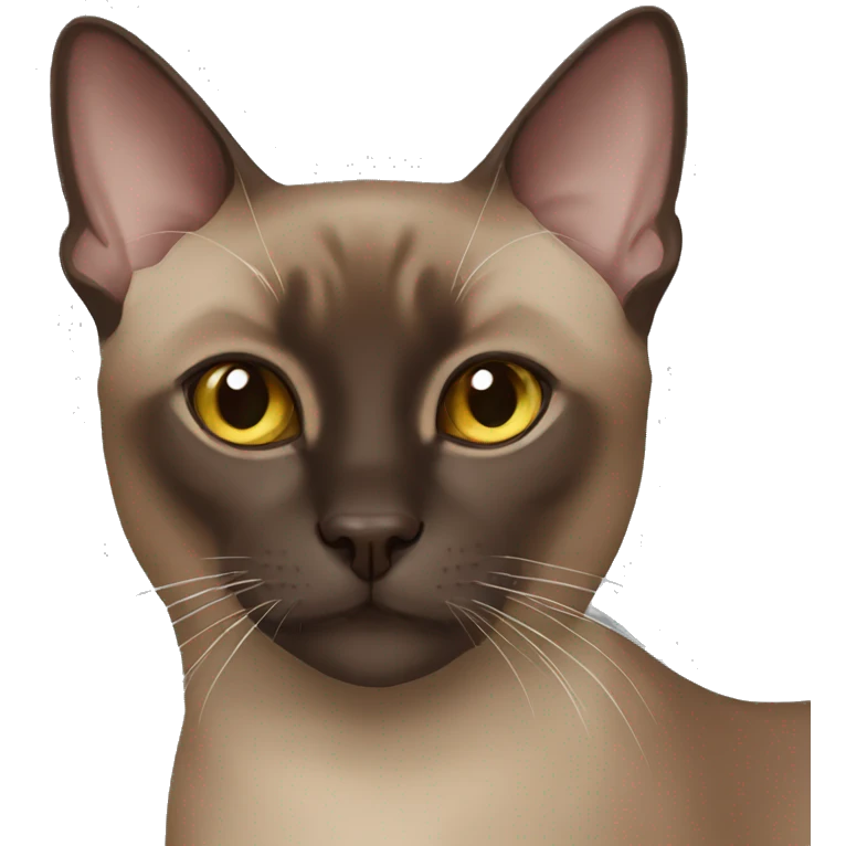 dark brown tonkinese cat emoji