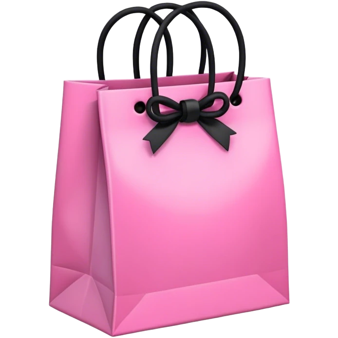 Pink Gift bag with black rope bow  emoji