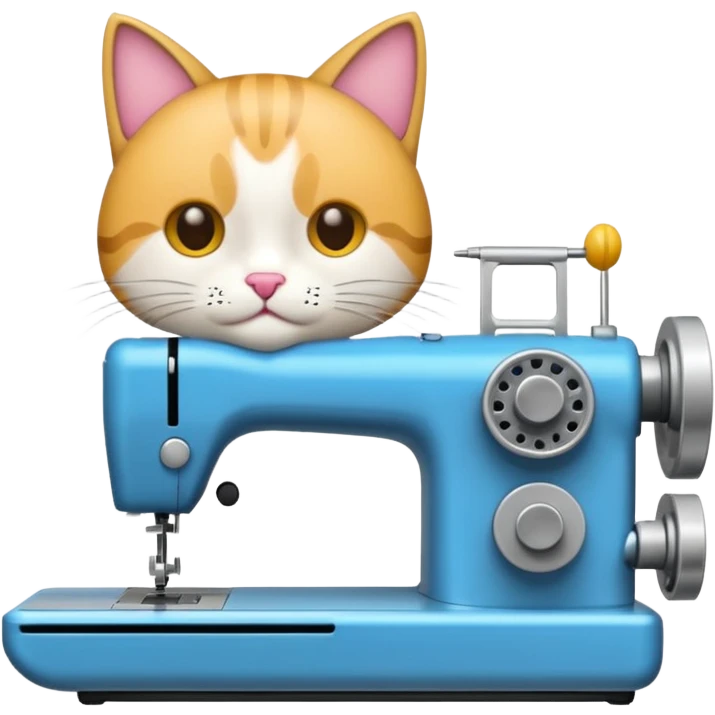 gato cosiendo en una maquina de coser emoji