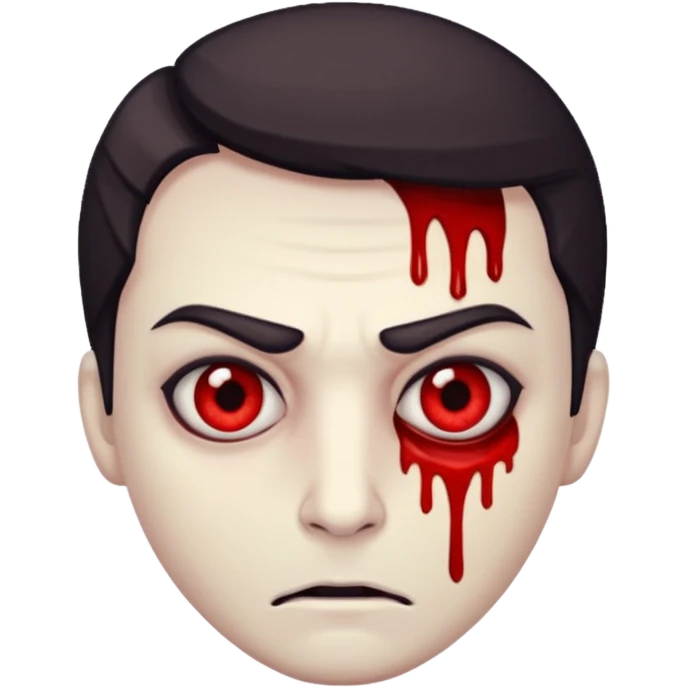 tired killer, bloody eyes. 😡🫩😈 combo i want it more like regular emoji. and make it more evil emoji