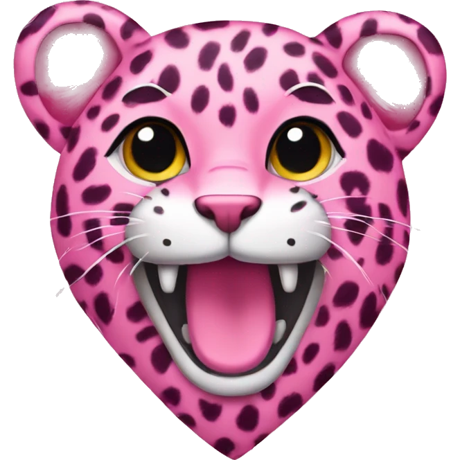 a pink leopard heart emoji