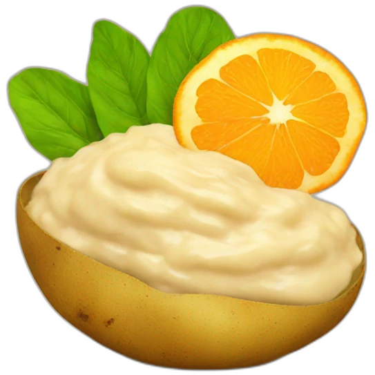 potatoes with orange dip emoji