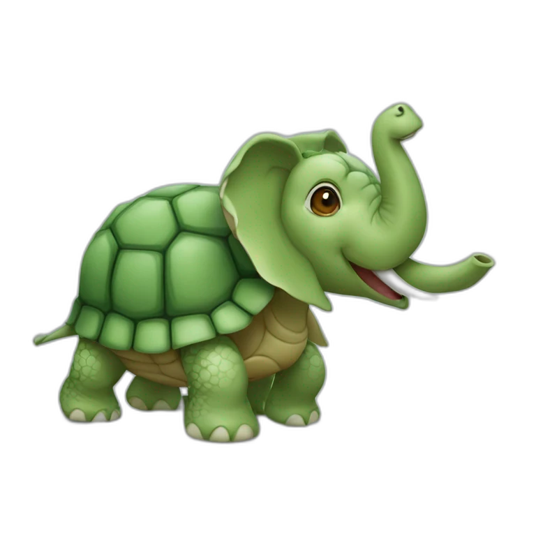Tortue sur éléphant emoji