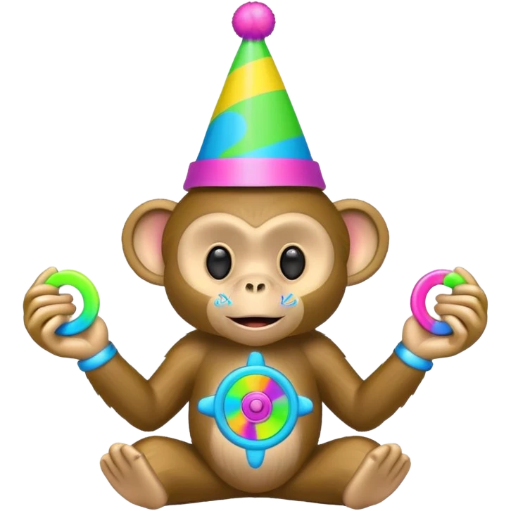 Monkey with rave spinner  emoji