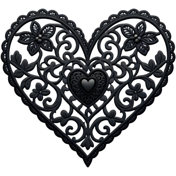 Black lace heart emoji