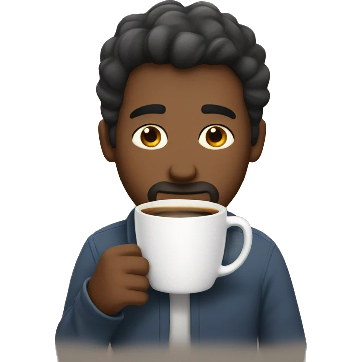 sleepy guy drinking coffee emoji