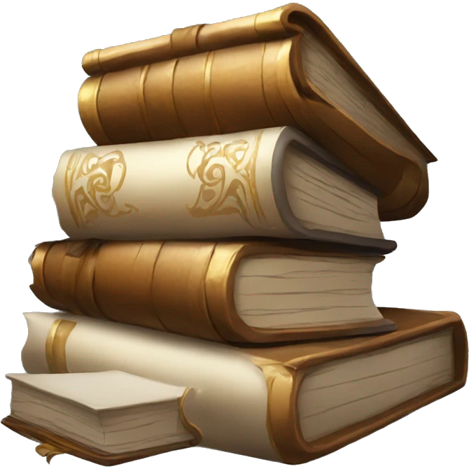 pile of books and scrolls, dungeons and dragons emoji