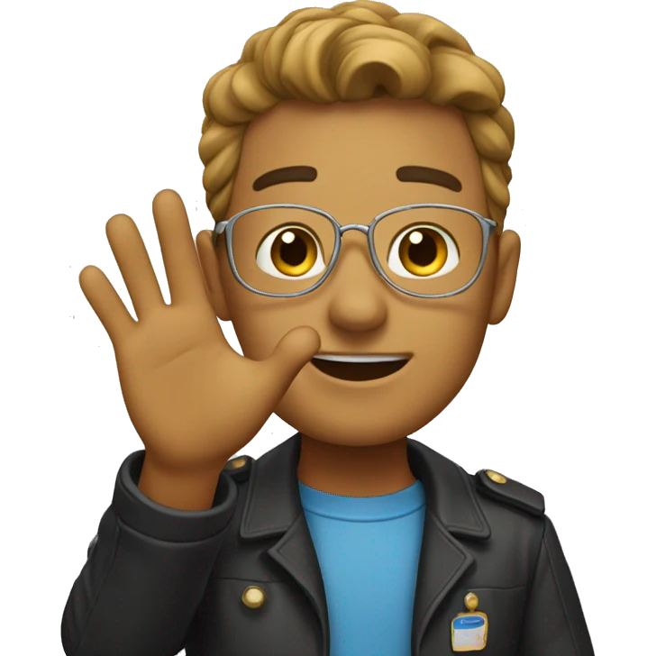 Goodbye waving emoji