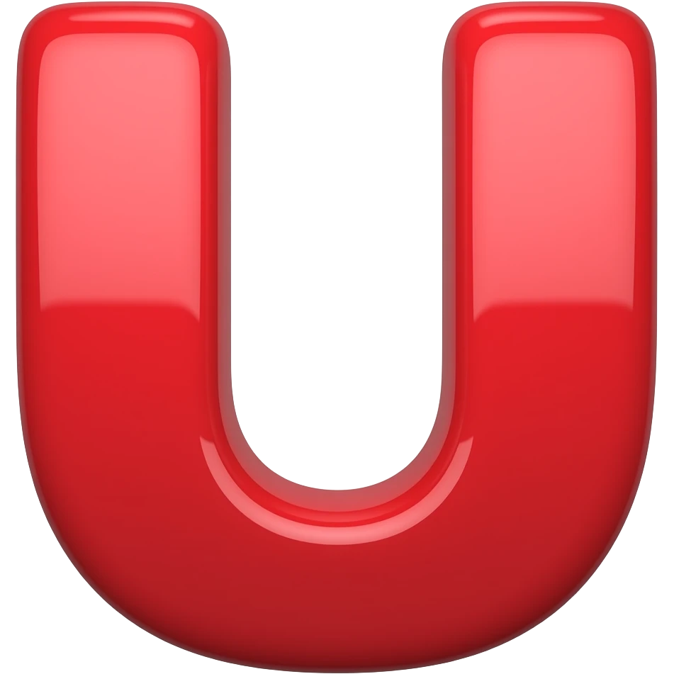 U letter red colour emoji
