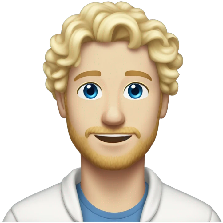full body light curl blonde 30yo man blue eyed pale skin emoji