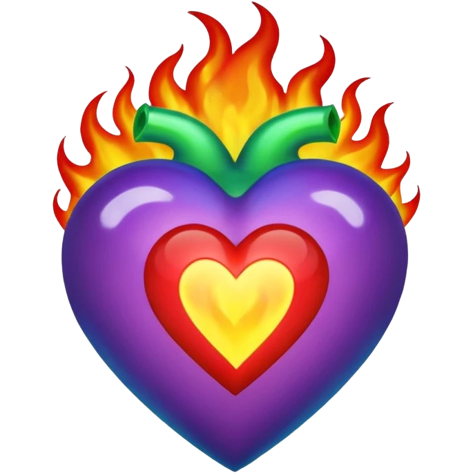 Make flaming hearts in all colours but heart would be separate  emoji