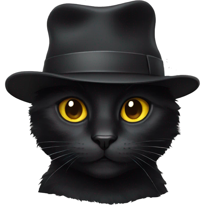 black cat with a hat emoji