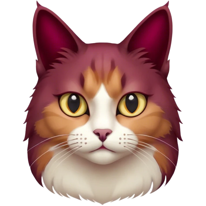  cat gazing intensely Burgundy emoji