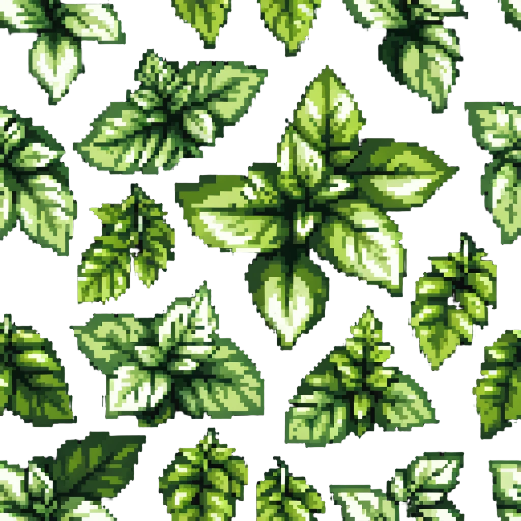 Fresh basil herb with green leaves emoji