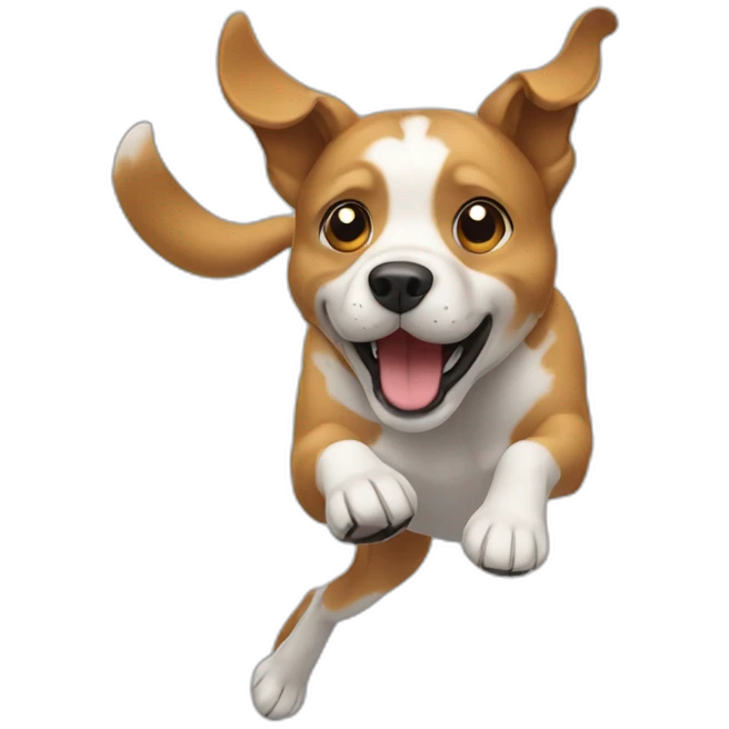 Dog doing a front flip emoji