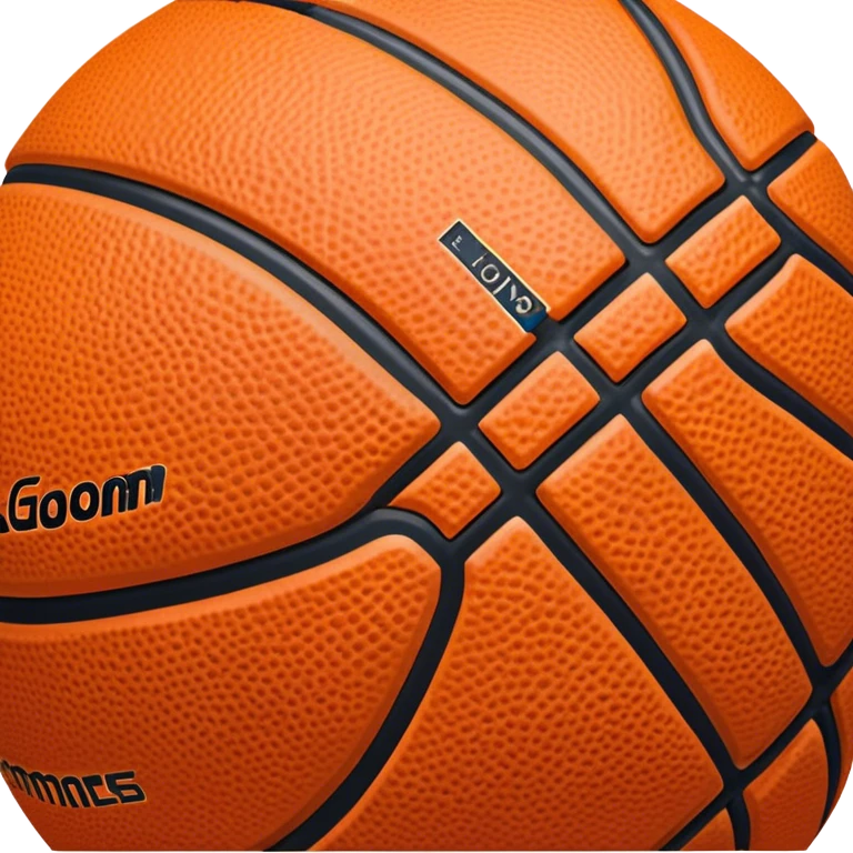 Cinematic Realistic image of a basketball rendered in vivid orange with a pebbled surface texture and crisp stitching details, set against a high-contrast backdrop that highlights its dynamic, sporty essence emoji