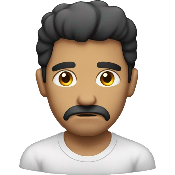 Very sad Hispanic man barbell h emoji