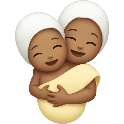 baby carrying another baby emoji