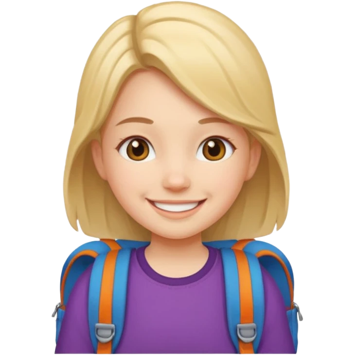 student wearing back pack girl emoji