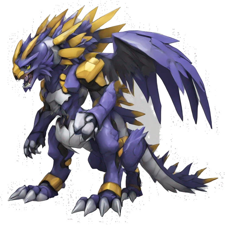  Cool Edgy Digimon-Fakemon-Garurumon-WarGreymon with edgy markings full body emoji