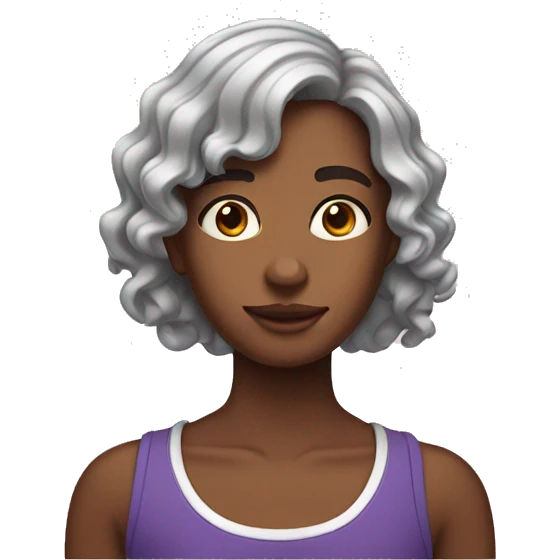 Una adolescente con el cabello ondulado  emoji