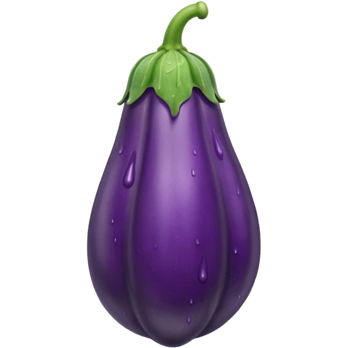 Detailed dripping veiny wet long cucumber shaped eggplant with veins along body emoji
