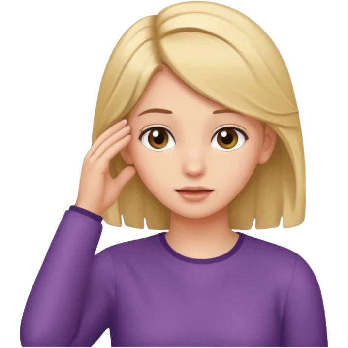 Girl tucking her hair behind her ear with one hand  emoji